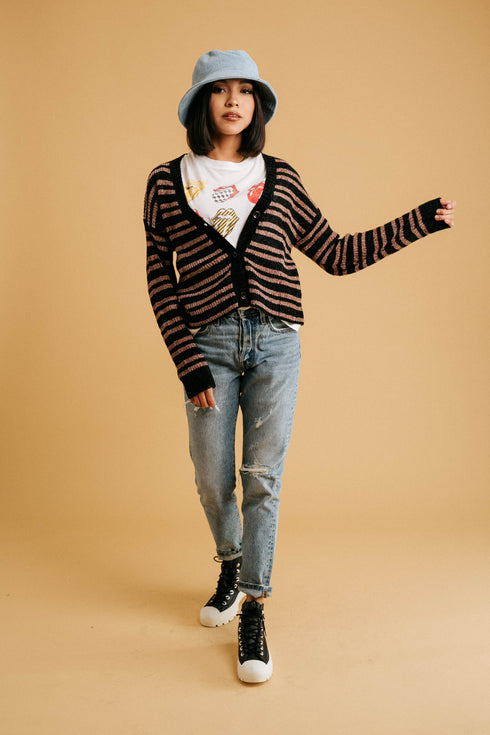 Delaney Striped Cardi